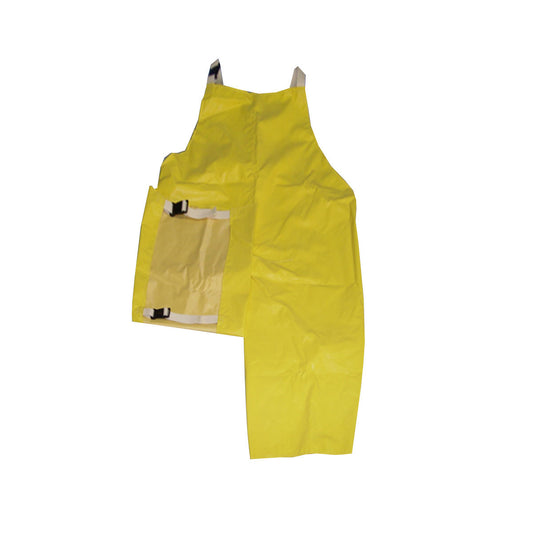 Chicago Protective Apparel 29" X 42" Yellow Neoprene Split Leg Apron With Waist Ties Closure
