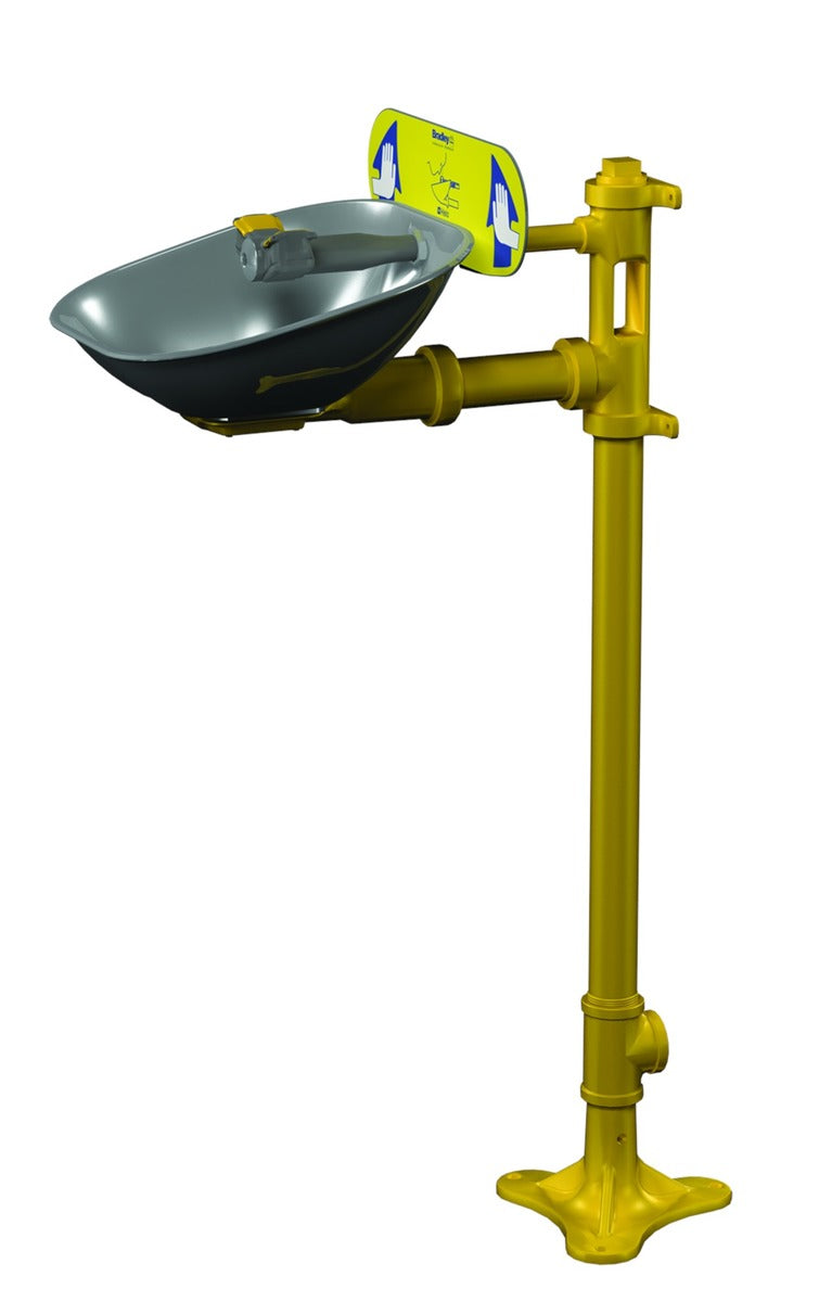 Bradley® Halo™ Pedestal Mounted Eye/Face Wash Station Stainless Steel Eye Wash Bowl