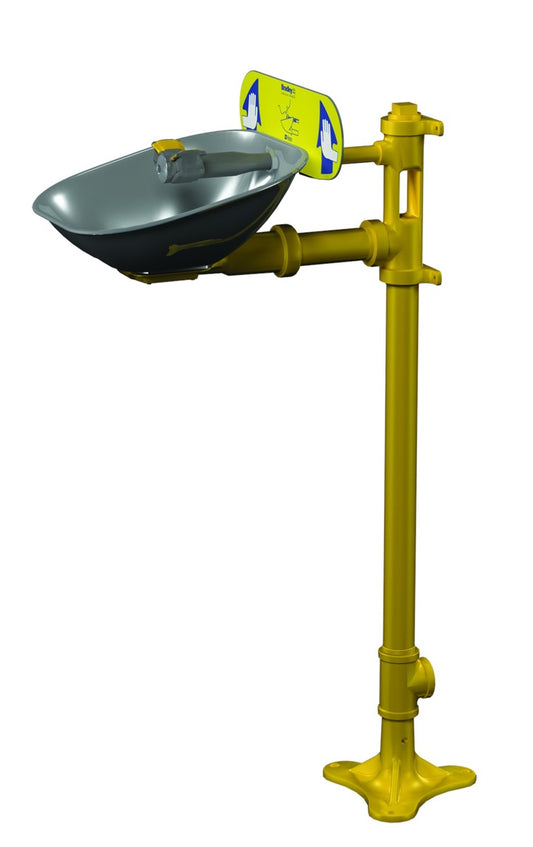 Bradley® Halo™ Pedestal Mounted Eye/Face Wash Station Stainless Steel Eye Wash Bowl
