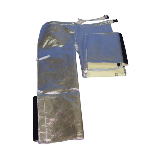Chicago Protective Apparel Gray Aluminized Para-Aramid Blend Heat Resistant Chaps With Hook And Loop