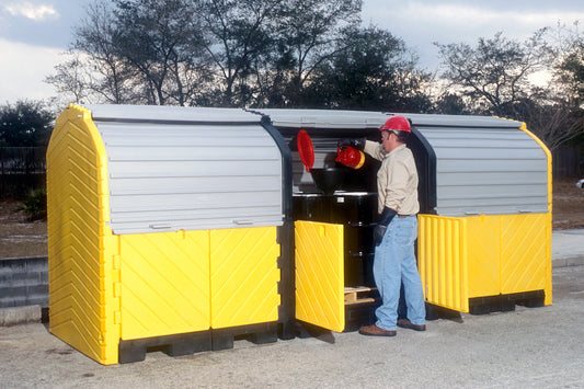 UltraTech 188" X 62" X 79" Ultra-Hard Top Plus Model Spill Pallets Yellow Polyethylene Without Drain