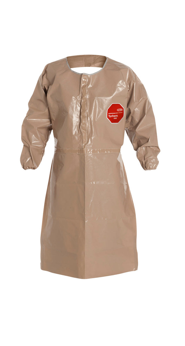 DuPont™ 2X Tan Tychem® 5000 18 mil Tychem® 5000 Long Sleeve Chemical Protective Apron