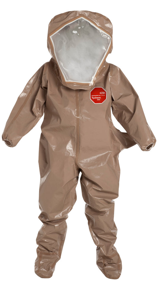 DuPont™ 4X Tan Tychem® 5000 18 mil Tychem® 5000 Encapsulated Level B Chemical Protective Suit (With Flat Back And Rear Entry)
