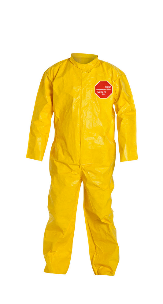 DuPont™ 4X Yellow Tychem® 2000, 10 mil Chemical Protective Coveralls With Open Wrists And Ankles