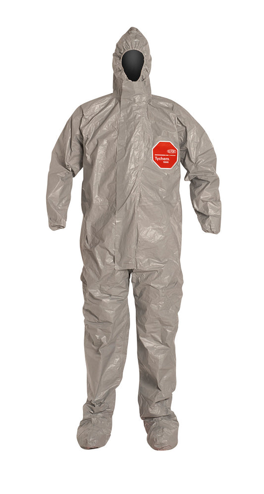 DuPont™ Medium Gray Tychem® 6000 Tychem® 6000 Chemical Protective Coveralls (With Respirator Fitting Hood, Elastic Wrists And Ankles)
