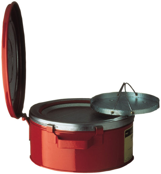 Justrite® 1 Gallon Red Galvanized Steel Safety Bench Can