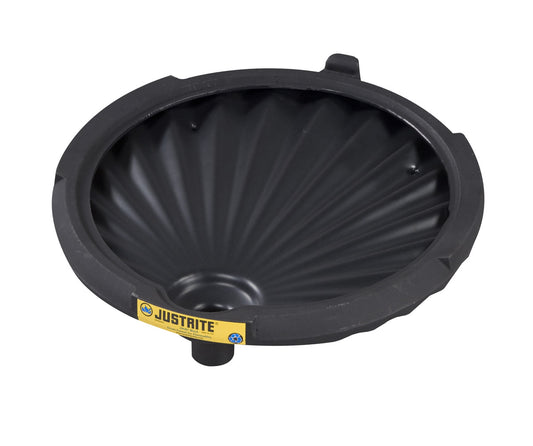 Justrite® 21" X 3 1/4" Black EcoPolyBlend™ | Gator® Polyethylene Spill Control Funnel