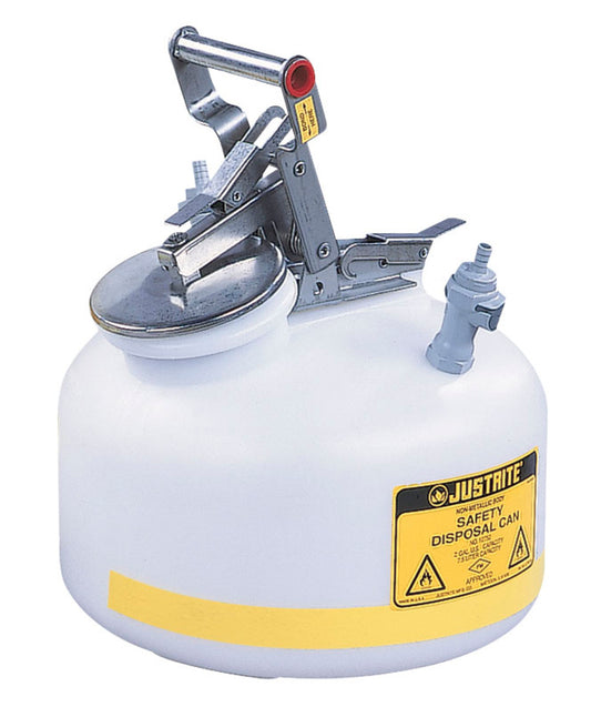 Justrite® 5 Gallon White Centura™ Polyethylene Safety Disposal Can