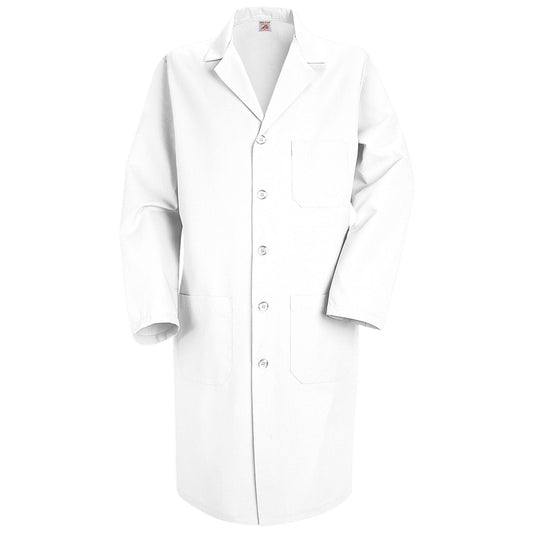 Red Kap® 60"/Regular White Red Kap® 5 Ounce Cotton/Polyester Lab Coat With Button Closure