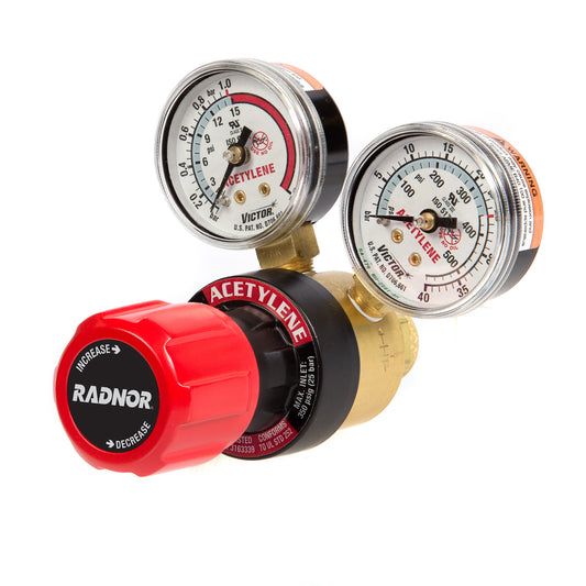 RADNOR™ Model 150 Series Victor® Light Duty Rear Connection Acetylene Single Stage Regulator, CGA-200R