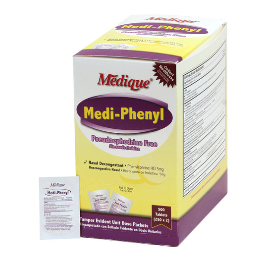 Medique® Medi-Phenyl Nasal Decongestant Tablets (2 Per Pack, 250 Packs Per Box)