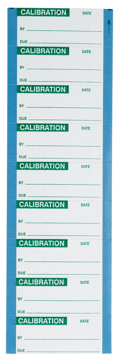 Brady® 5/8" X 1 1/2" Green/White Laser Toner-Receptive Polyester Label (364 Per Pack) "CALIBRATED BY: DATE: DUE"