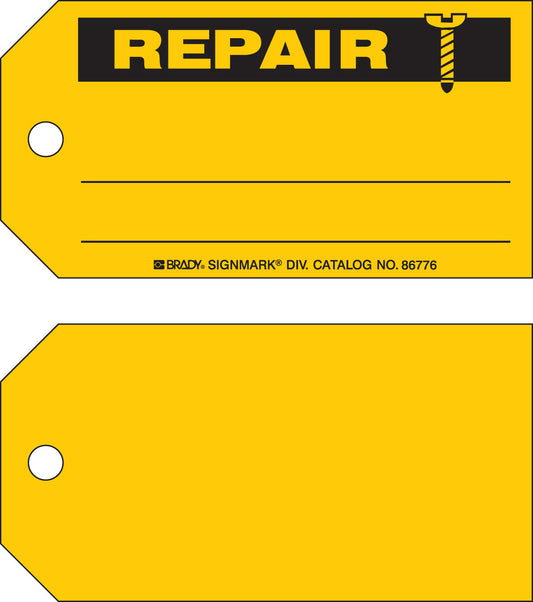 Brady® 3" X 5 3/4" Black/Yellow Rigid Paper Tag (100 Per Pack)