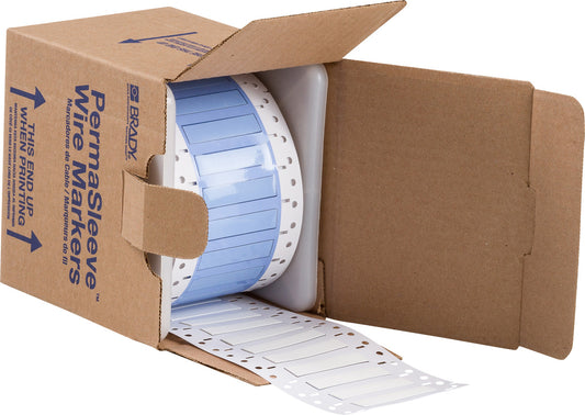 Brady® 1/4" X 2" White PermaSleeve® Flame-Retardant/Heat-Shrinkable Polyolefin Wire Marker Sleeve (500 Per Roll)