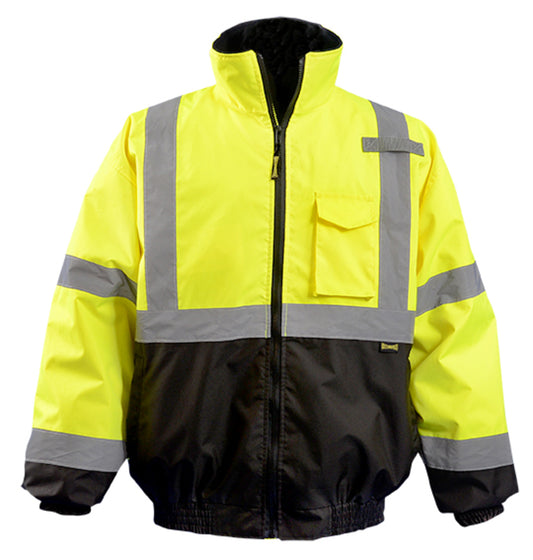 OccuNomix Medium Hi-Viz Yellow and Black Polyester Oxford Bomber Jacket