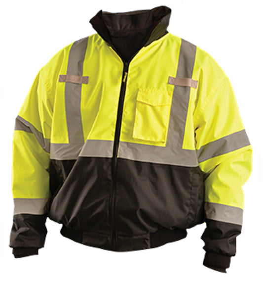 OccuNomix Large Hi-Viz Yellow Polyester Bomber Jacket