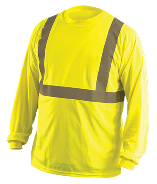 OccuNomix 3X Hi-Viz Yellow Polyester Birdseye Long Sleeve T-Shirt