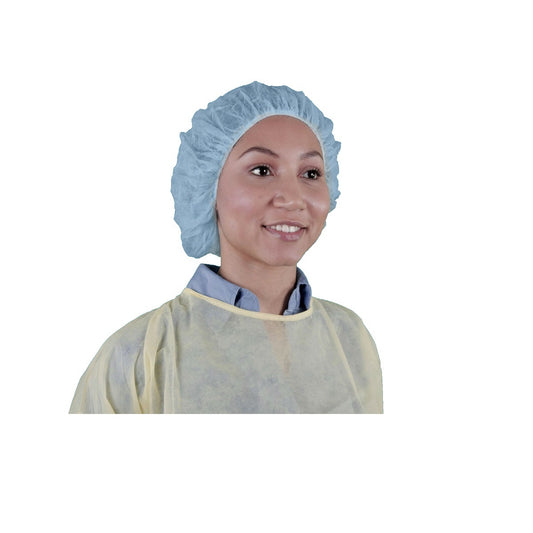 Keystone® 24" Blue Polypropylene Surgical Bouffant Cap