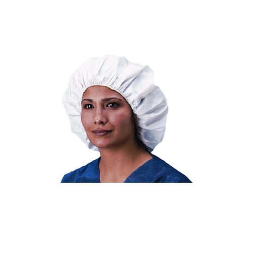 Keystone® 21" White Tyvek® Solid Bouffant Cap