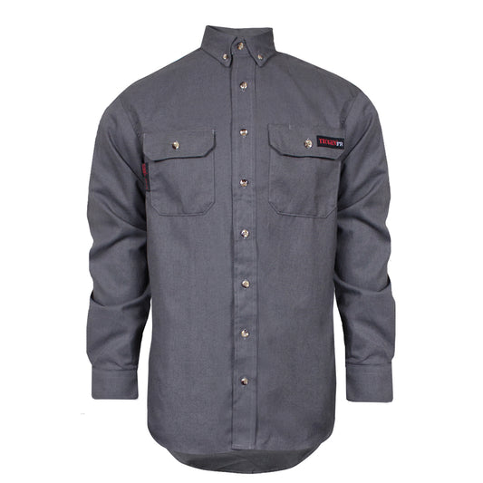 National Safety Apparel Regular/X-Large Gray TECGEN® SELECT® OPF Blend Twill Flame Resistant Work Shirt With Button Front Closure