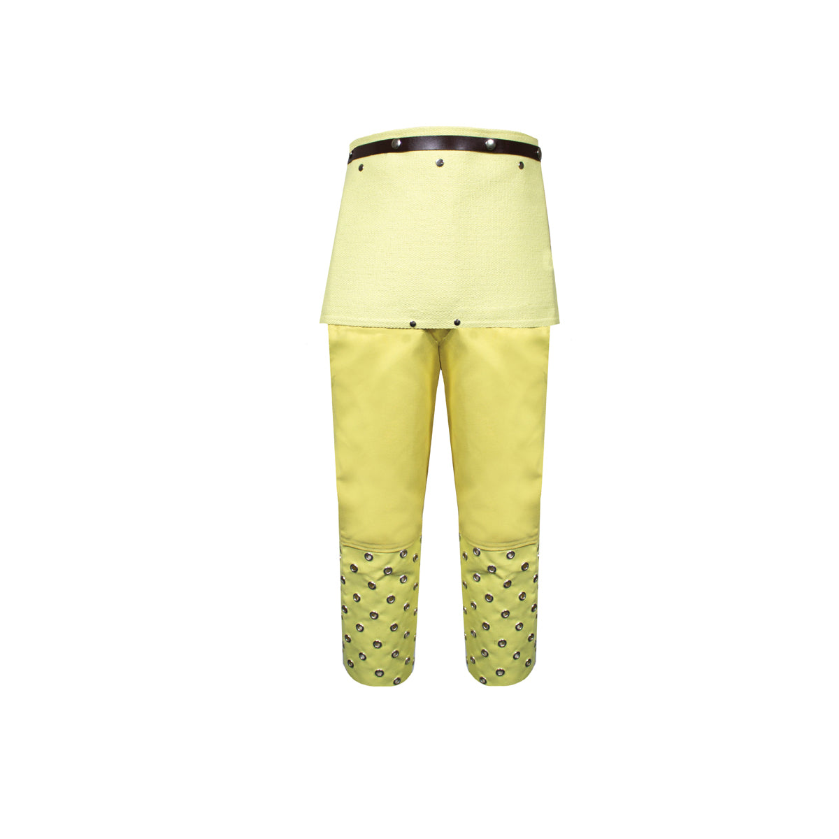 National Safety Apparel 34" Long Yellow 22 Ounce Kevlar® Twill Legs A2 ANSI Level Chaps With Hook And Loop Closure