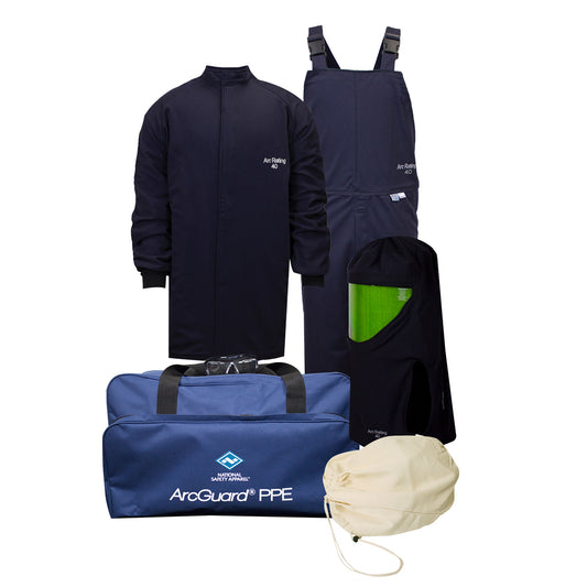 National Safety Apparel Small Blue Double Layer/Westex UltraSoft® Sateen Flame Resistant Arc Flash Personal Protective Equipment Kit