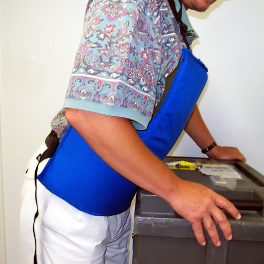 IMPACTO® 17" X 26" Blue CORDURA® Apron Style Chest/Abdominal Protector