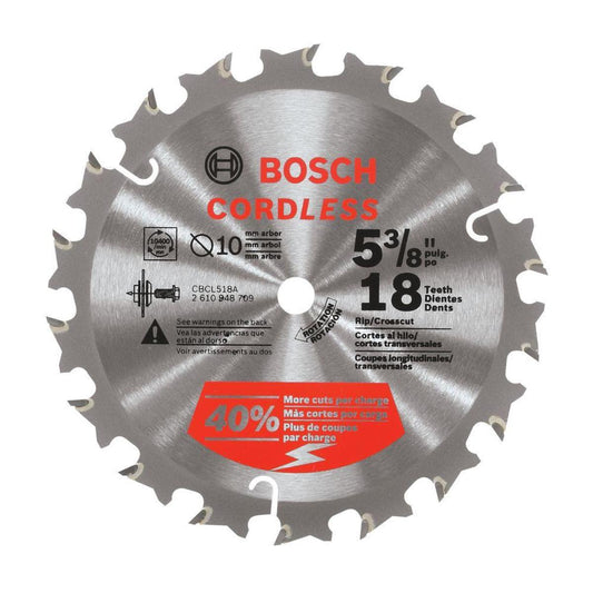 Bosch 5 3/8" 18 Teeth Carbide Tipped Circular Saw Blade