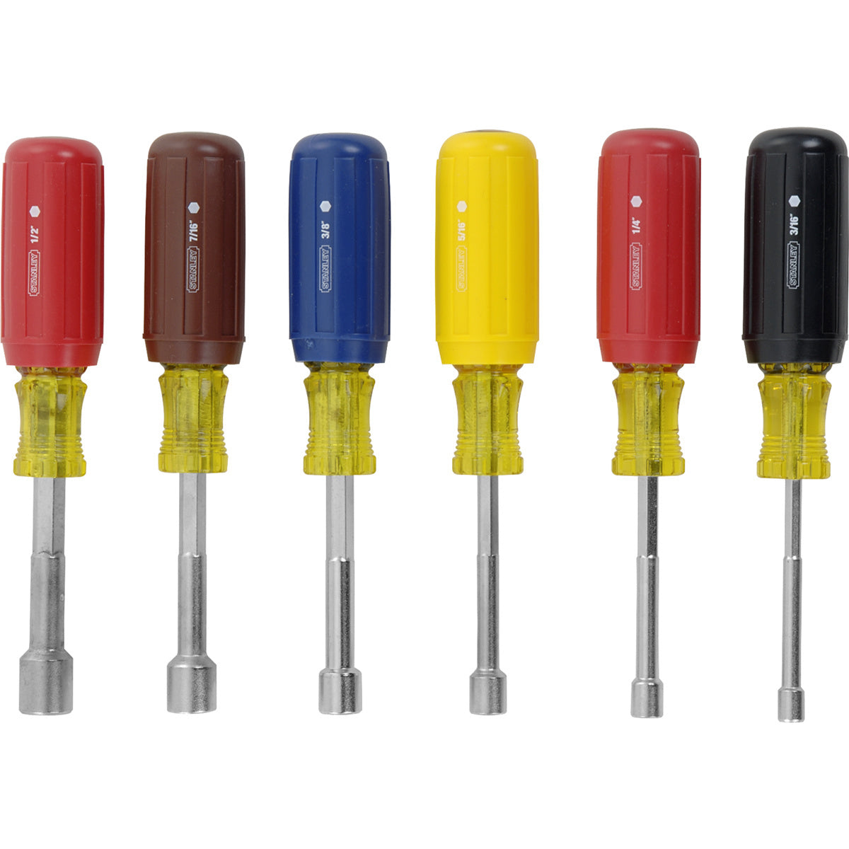 Stanley® 3/16" X 1/4" X 5/16" X 3/8" X 7/16" X 1/2" Muilti Color Steel Nut Driver Set (6 Piece)