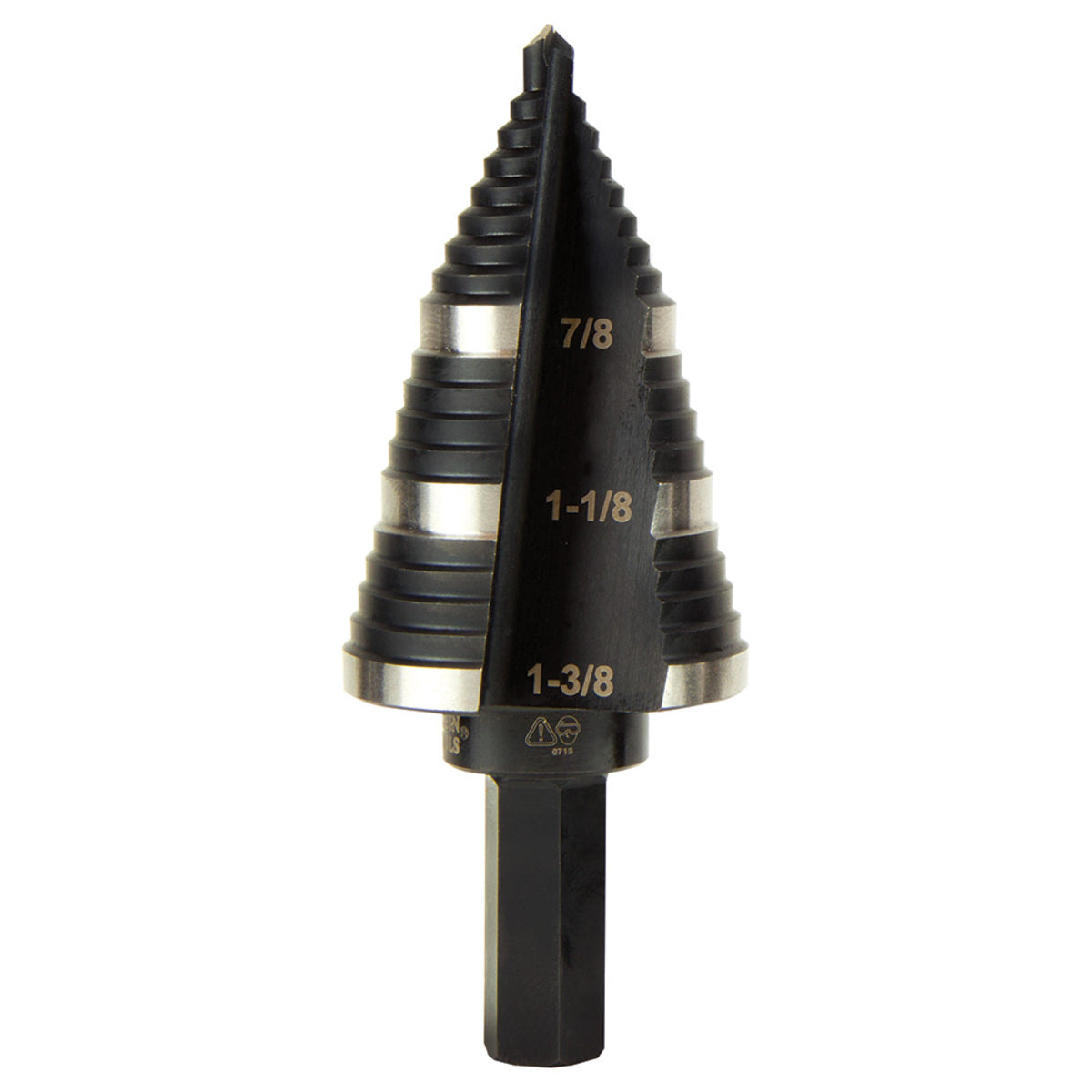 Klein Tools 7/8" - 1-3/8" Black/Silver Step-Drill Bit