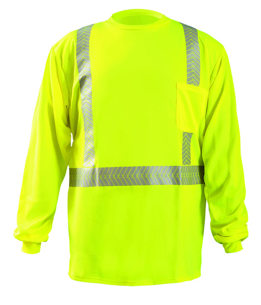 OccuNomix 2X Hi-Viz Yellow Polyester Birdseye Long Sleeve T-Shirt