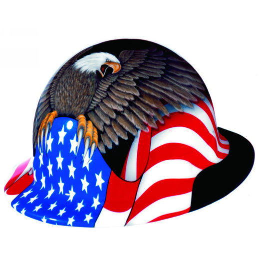 Honeywell Multi Color Fibre-Metal® E-1 Thermoplastic Full Brim Hard Hat With Ratchet/8 Point Ratchet Suspension