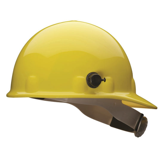 Honeywell Yellow Fibre-Metal® E-2 SuperEight Thermoplastic Cap Style Hard Hat With Ratchet/8 Point Ratchet Suspension