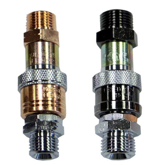 Koike Aronson/Ransome Sentinel/WZA/ZASP 1/ZASP 2 9/16" - 18 UNF LH Brass/Stainless Steel Oxygen/Fuel Gas Hose To Hose Coupling Set