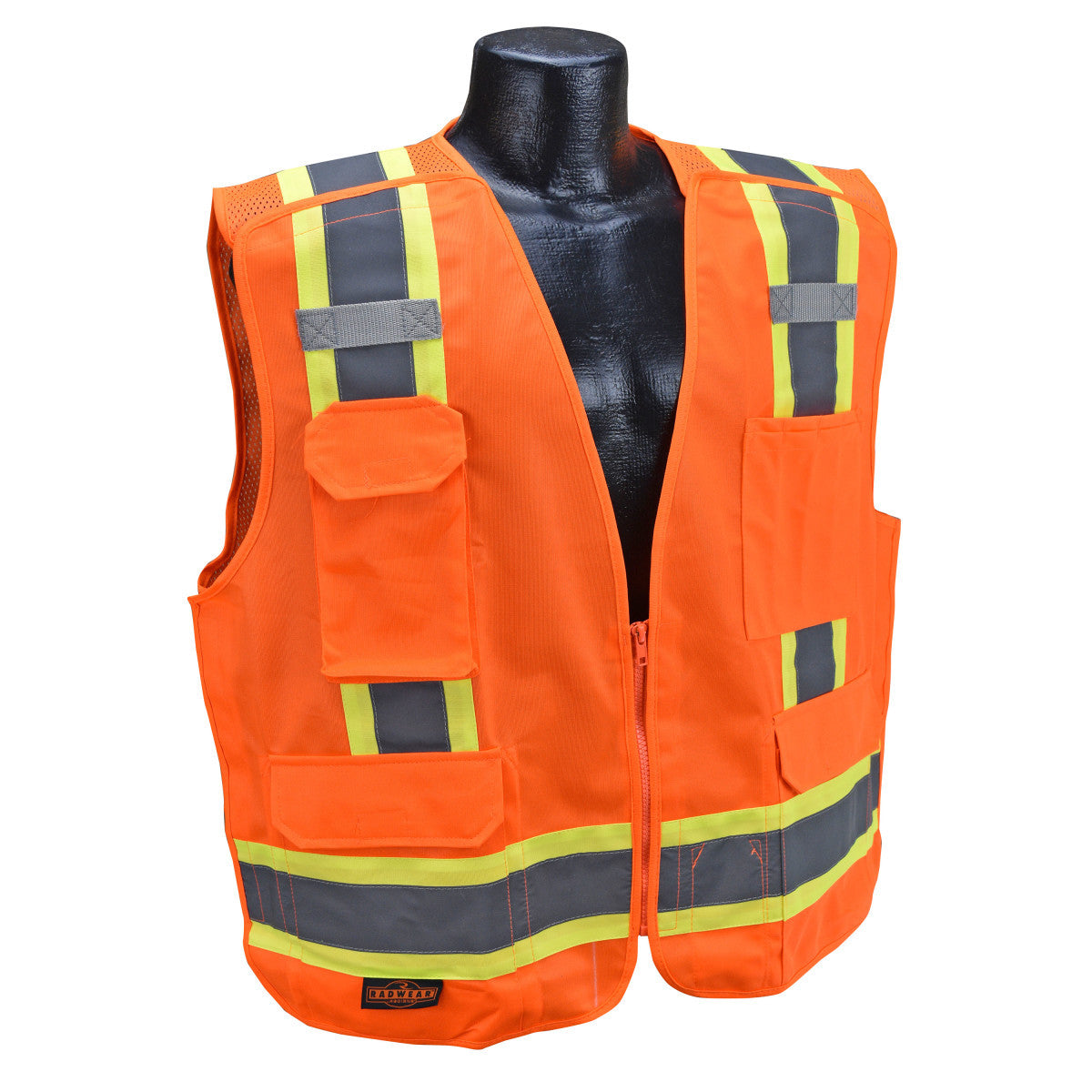 Radians, Inc. Large Hi-Viz Orange RadWear™ Polyester Mesh/Polyester Tricot Vest