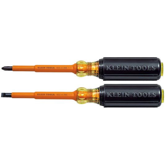 Klein Tools 7 1/4" Black Induction Hardened Steel Insulated Screwdriver Kit With High-Dielectric Plastic Handle