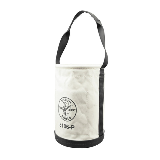Klein Tools 9" X 14" Black Molded Polypropylene And NO 6 Canvas Straight Wall Bucket With (2) 7" X 7" Interior Pocket And Rope Handle