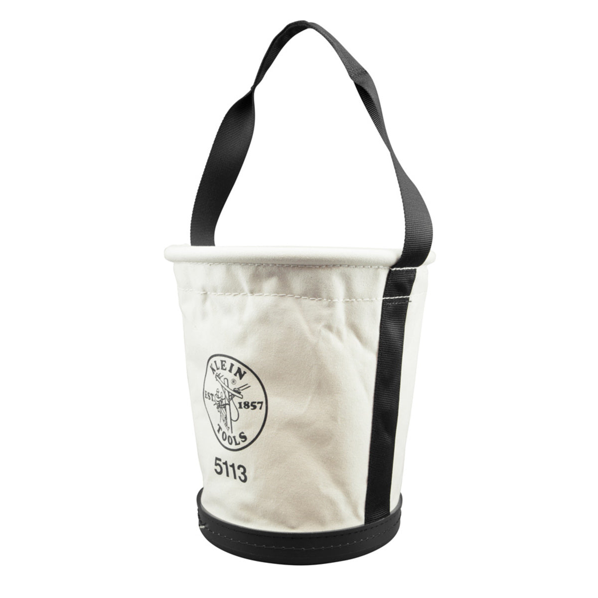 Klein Tools 12" X 9" X 13" Black Molded Polypropylene And NO 6 Canvas Tapered Wall Bucket With Rope Handle
