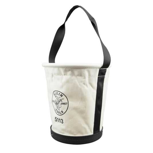 Klein Tools 12" X 9" X 13" Black Molded Polypropylene And NO 6 Canvas Tapered Wall Bucket With Rope Handle