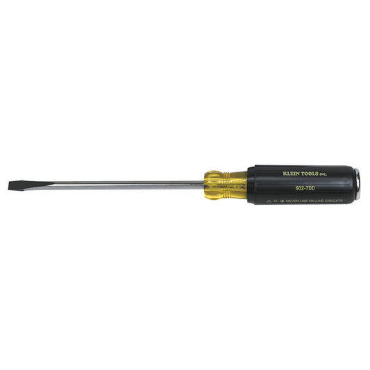 Klein Tools 12 3/8" Silver/Yellow/Black Steel Screwdriver With Plastic Grip Handle