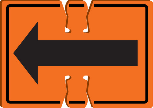 Accuform Signs® 10" X 14" Black/Orange Plastic Cone Top Sign (With Directional Arrow Pictogram)