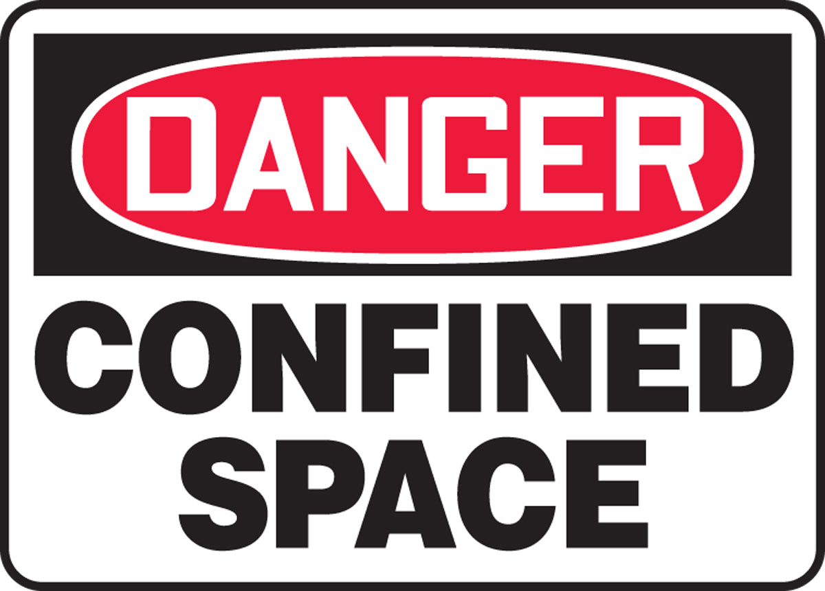 Accuform Signs® 7" X 10" Red/Black/White Aluminum Safety Sign "DANGER CONFINED SPACE"