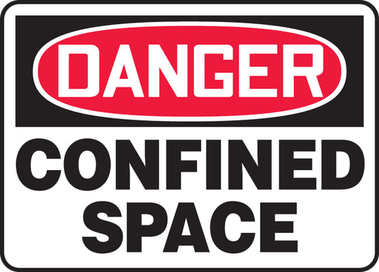 Accuform Signs® 7" X 10" Red/Black/White Aluminum Safety Sign "DANGER CONFINED SPACE"