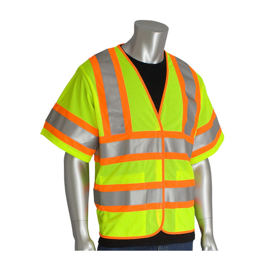 Protective Industrial Products 2X - 3X Hi-Viz Yellow And Orange Polyester/Mesh Vest