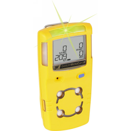 BW Technologies by Honeywell GasAlertMicroClip X3 Portable Oxygen, Combustible Gas And Carbon Monoxide Detector