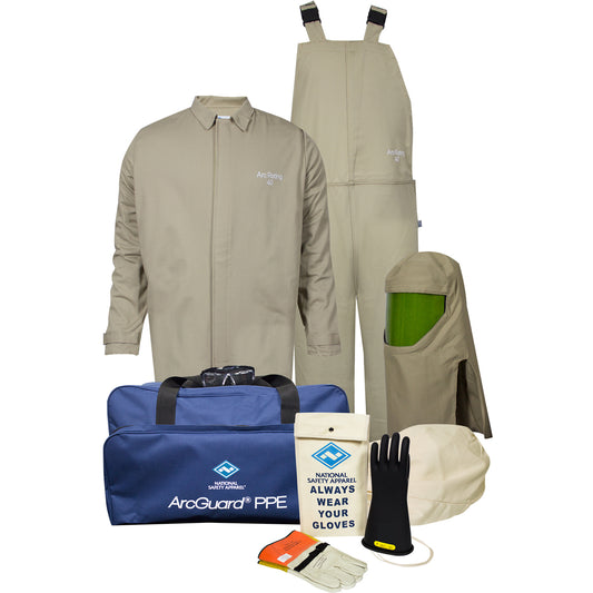 National Safety Apparel Large Tan FR Cotton/Nylon Flame Resistant Arc Flash Personal Protective Equipment Kit