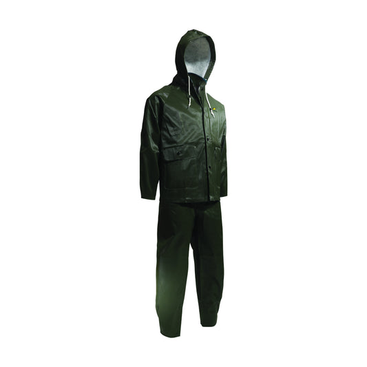 Dunlop® Protective Footwear Large Green Webtex .65 mm Polyester And PVC Suit