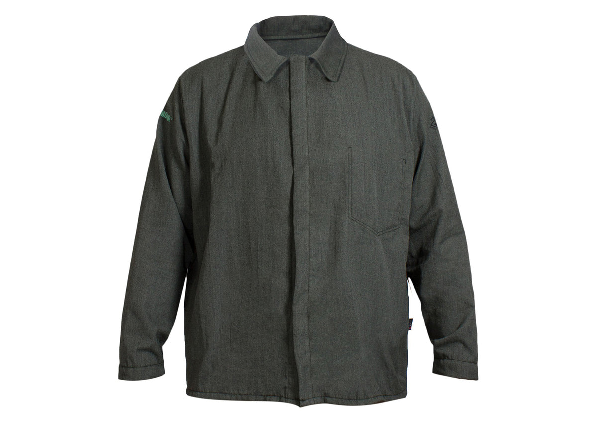 National Safety Apparel X-Large Green OPF Blend/Ripstop Flame Resistant Jacket With Snap Front Closure