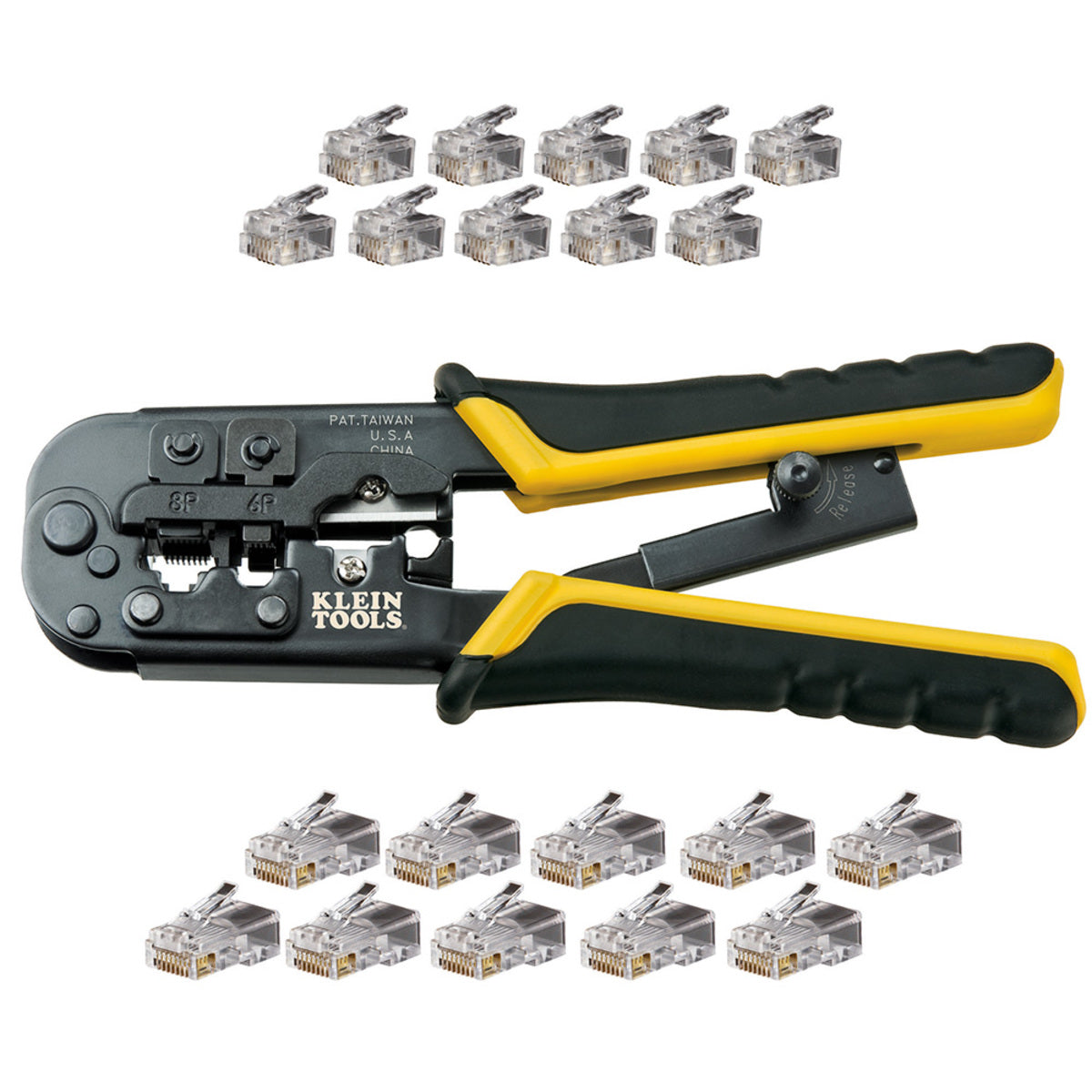 Klein Tools 7.5" X 4" X .9" Yellow/Black Steel And Plastic Modular/Twisted Pair Installation Kit