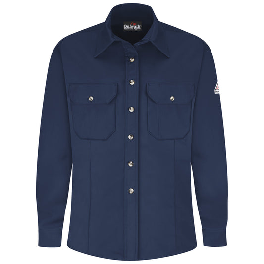 Bulwark® X-Small Regular Navy Blue Westex Ultrasoft®/Cotton/Nylon Flame Resistant Dress Shirt With Button Front Closure